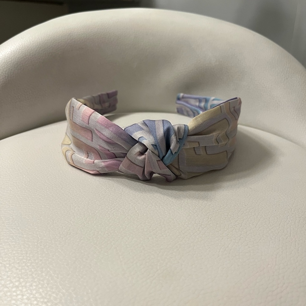 FENDI Silk Pastel Scarf Headband